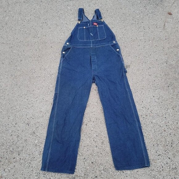Vintage 90s Dickies Navy Denim Overalls